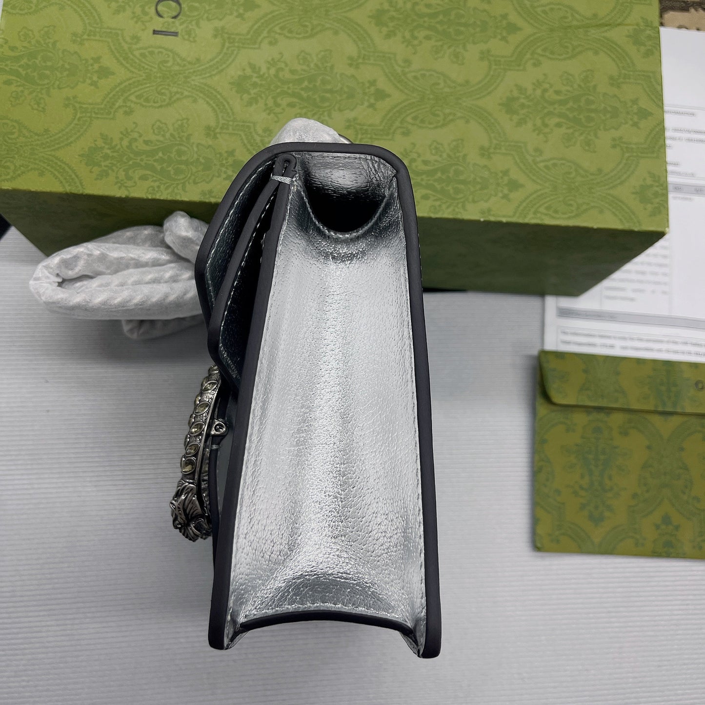 gg Dionysus Super Mini Bag Silver For Women, Women&#8217;s Bags 6.5in/17cm gg 476432 1TRBN 8173