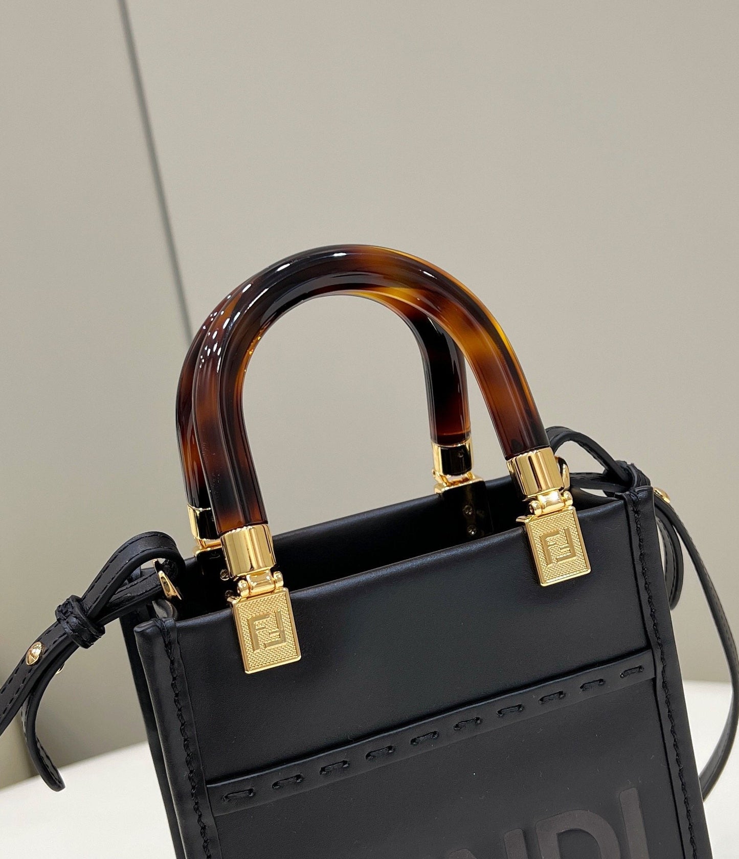 FI Sunshine Shopper Black Mini Bag For Woman 13cm/5in
