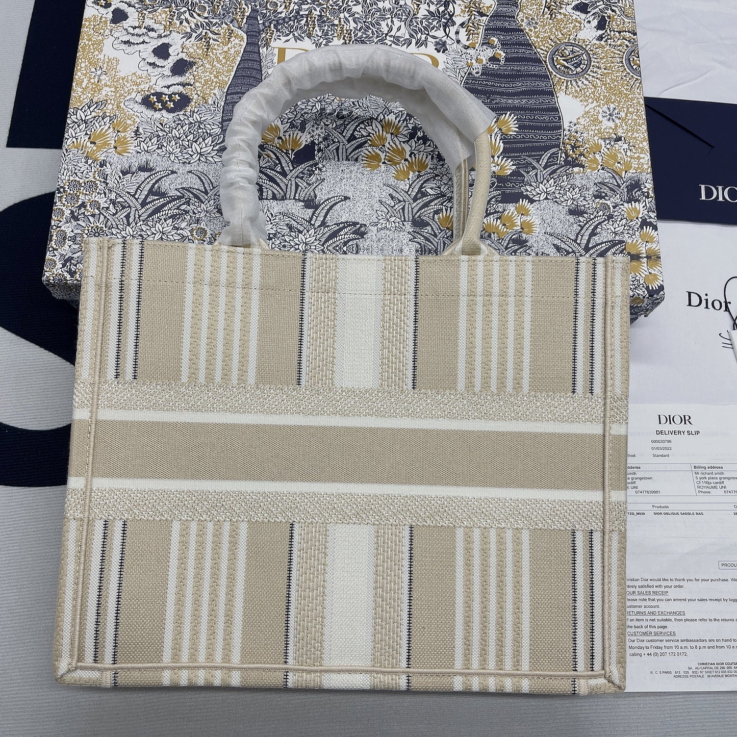 DI Medium Book Tote Beige, For Women, Women’s Handbags 14in/36cm CD
