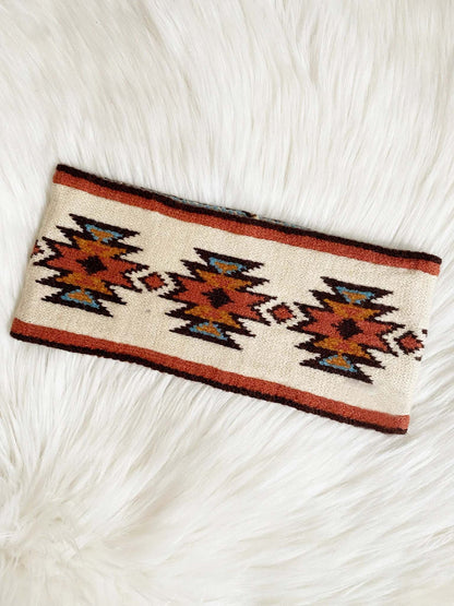 Gallup Aztec Knit Headband {Brown}