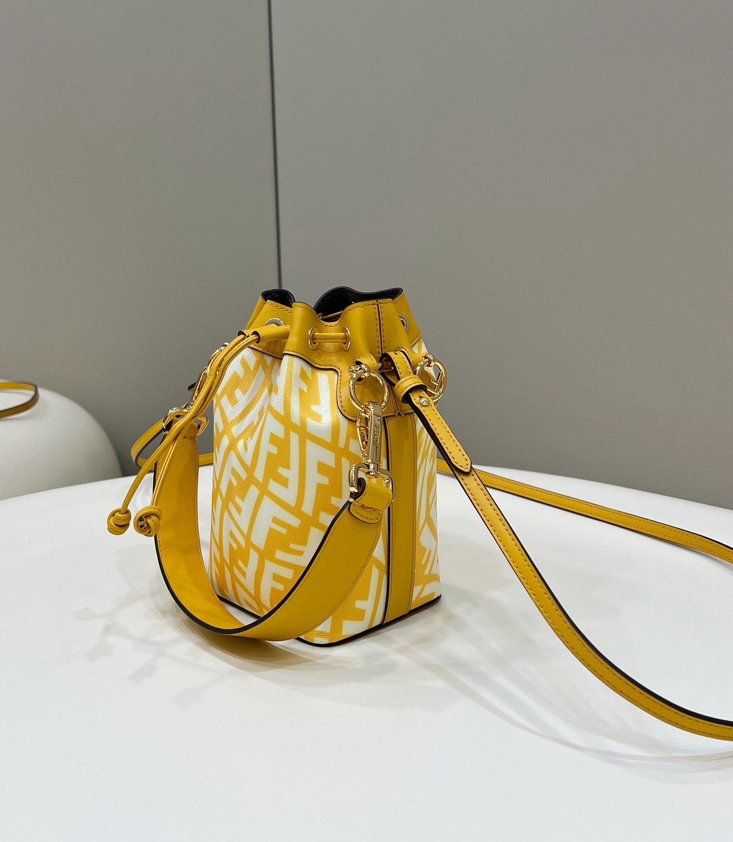 FI Mon Tresor Bag Yellow For Women, Handbags, Shoulder And Crossbody Bags 7.1in/18cm FF 8BS010
