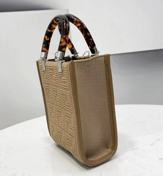 FI Mini Sunshine Shopper Beige For Women, Handbags, Shoulder And CrossBody Bags 7.1in/18cm FF 8BS051