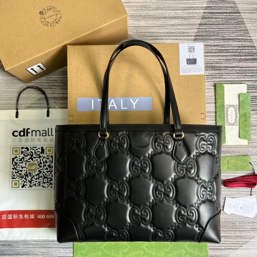 gg  Medium Tote Black For Women, Women&#8217;s Bags 15in/38cm gg ‎631685 UM8IG 1000