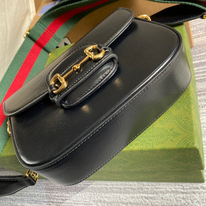 gg Horsebit 1955 Mini Bag Black For Women, Women&#8217;s Bags 8in/21cm gg 658574 18YSG 1060