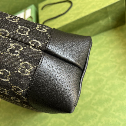 gg Ophidia Medium Tote With Web Black And Ivory gg Denim Jacquard For Women 15in/38cm 631685 UN3BG 1274