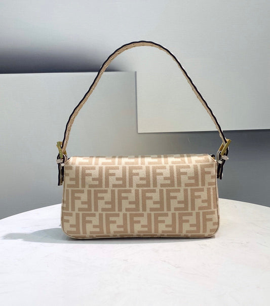FI Baguette 1997 Wool Bag Beige For Women, Handbags, Shoulder Bags 10.6in/27cm FF 8BR792
