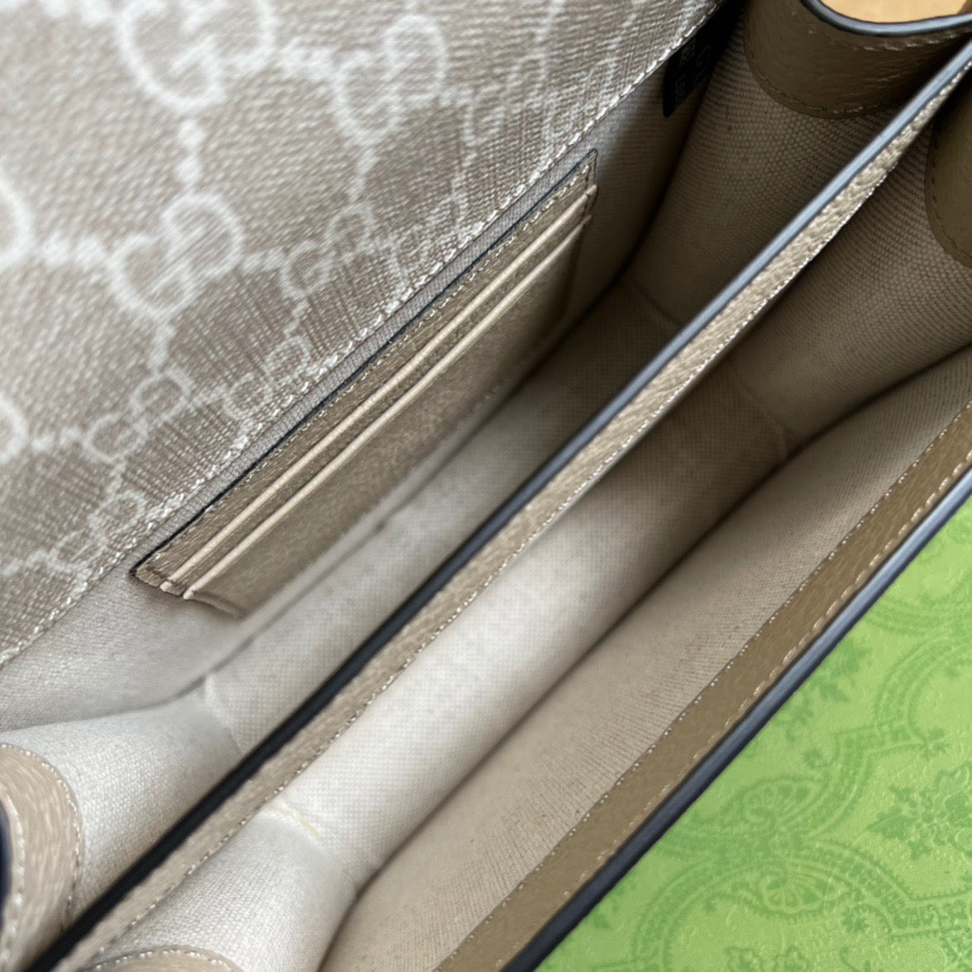 gg Mini Shoulder Bag With Interlocking G Beige For Women, Women&#8217;s Bags 7.9in/20cm gg ‎671620 UULBT 9683