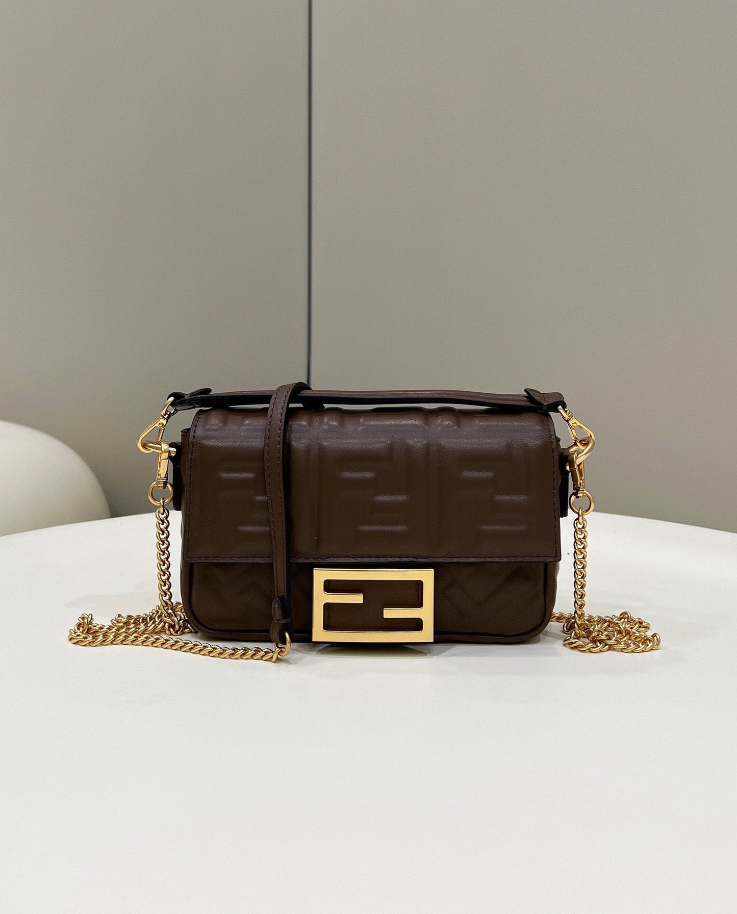 FI Baguette Brown For Women, Handbags, Shoulder And Crossbody Bags 7.5in/19cm FF 8BS017
