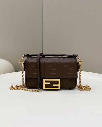 FI Baguette Brown For Women, Handbags, Shoulder And Crossbody Bags 7.5in/19cm FF 8BS017