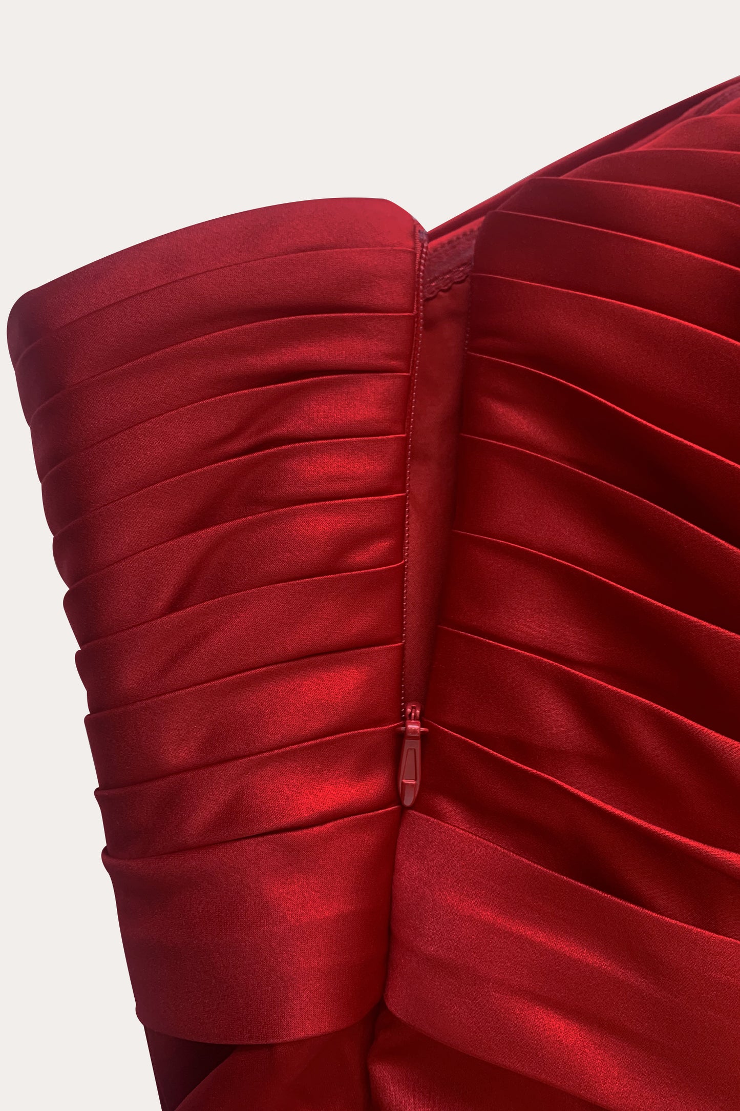 Elegant Formal Red Maxi Prom Dress Strapless Evening Gown