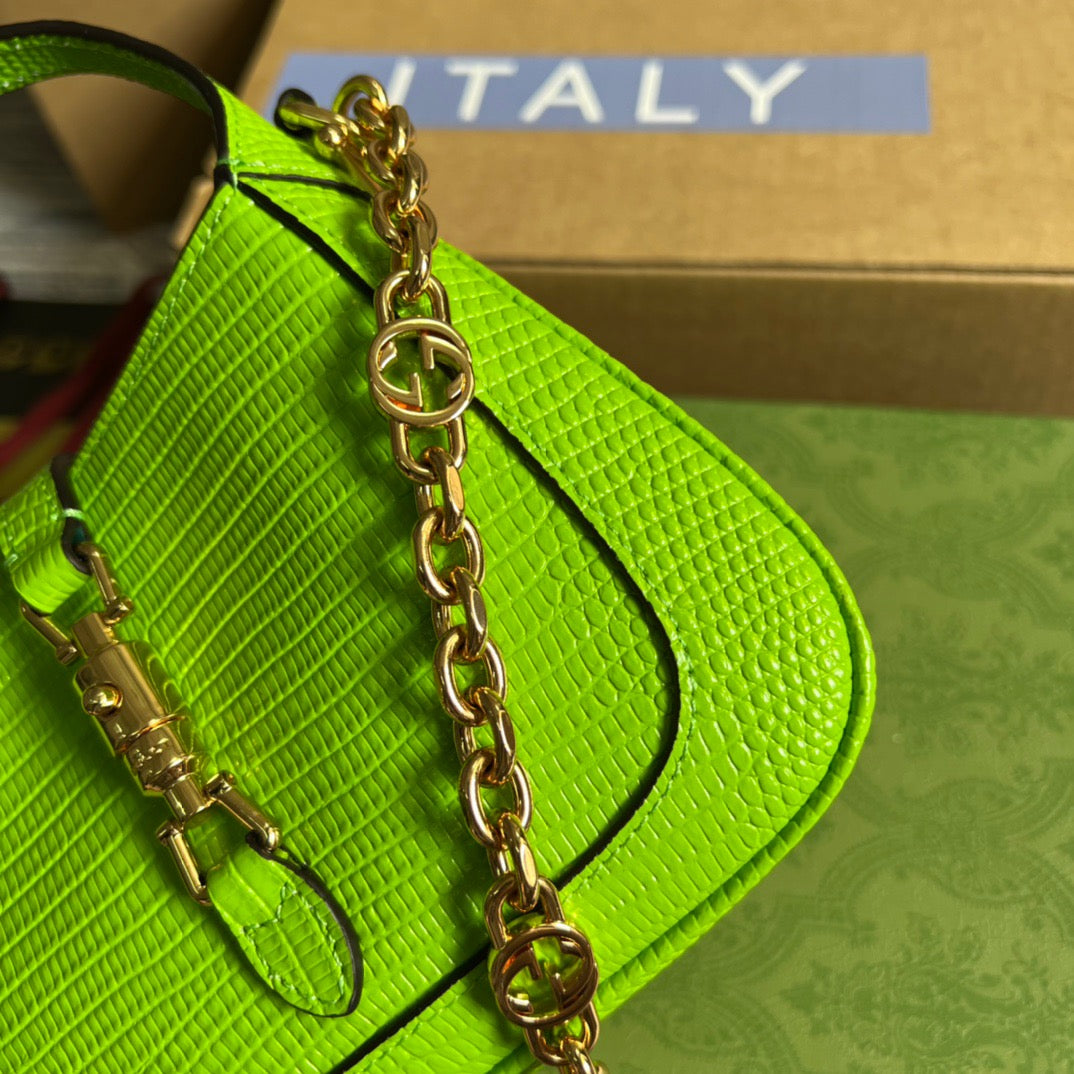 gg Jackie 1961 Lizard Mini Bag Yellow For Women, Women&#8217;s Bags 7.5in/19cm gg ‎