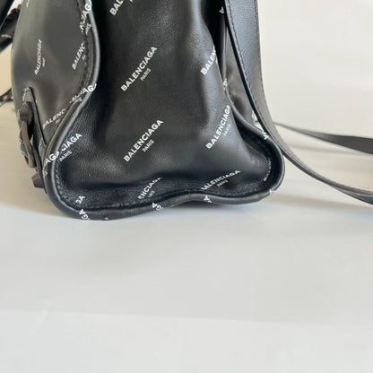 Balenciaga All Over Logo print calfskin large city bag