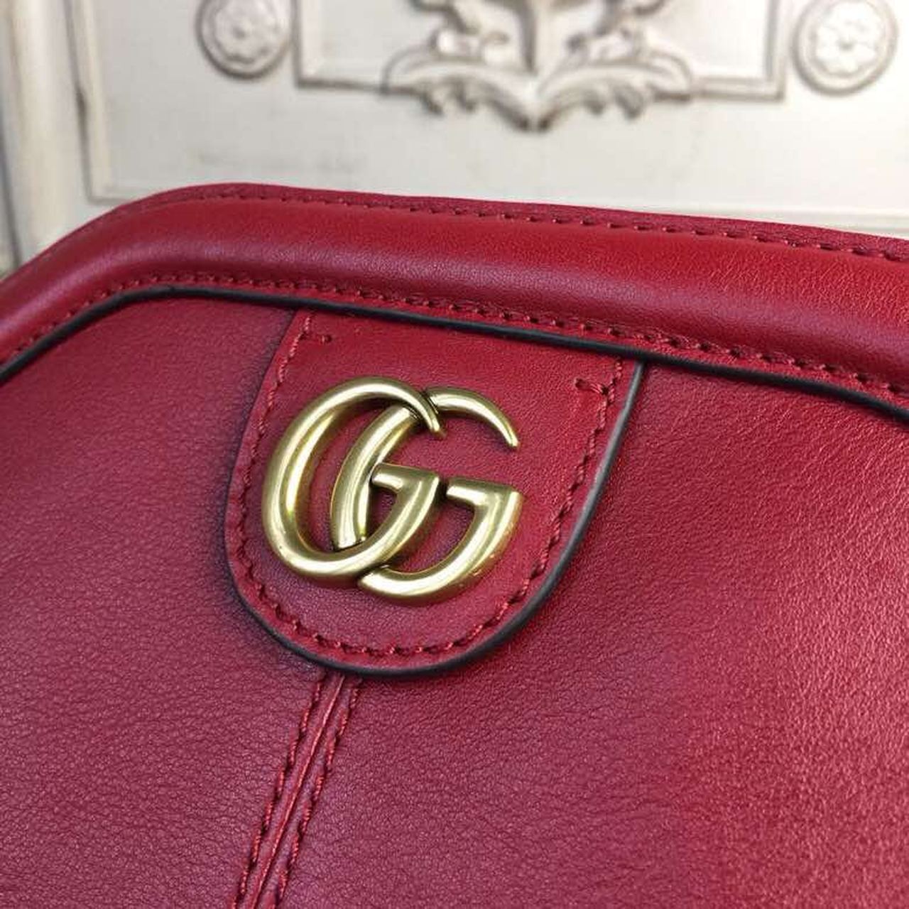 gg RE(BELLE) Medium Top Handle Bag Red For Women 10.7in/27cm gg