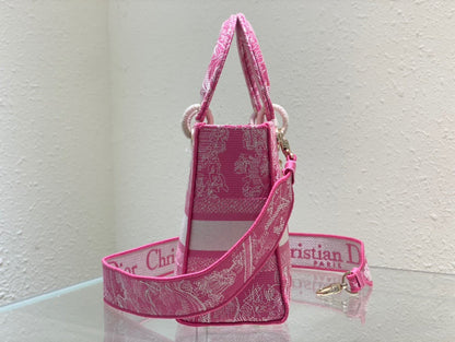 DI Medium Lady D-Lite Bag Pink, For Women, Women’s Handbags 24cm/9.5in CD M0565OROC_M956