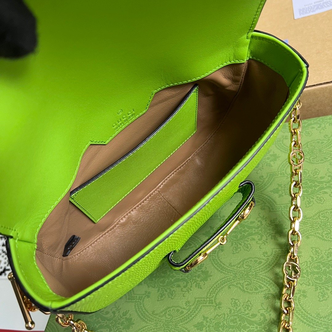 gg Horsebit 1955 Lizard Mini Bag Yellow For Women, Women&#8217;s Bags 8in/20cm gg‎
