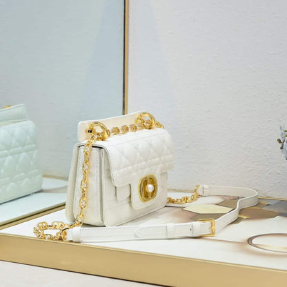 DIOR JOLIE SMALL TOP HANDLE BAG WHITE 19CM  M9271UBHI M030