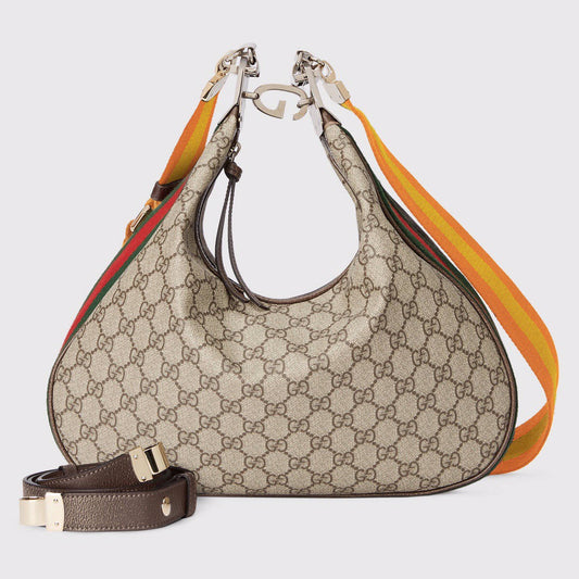 gg Atache Large Shoulder Bag Beige And Multicolor For Women, Women&#8217;s Bags 13.8in/35cm gg‎ ‎‎‎702823 96GRN 4091