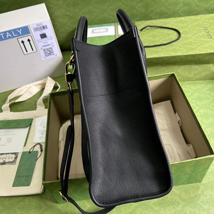 gg Small tote With gg Logo Black For Women 12.4in/31.5cm gg 674822 0E8IG 1000