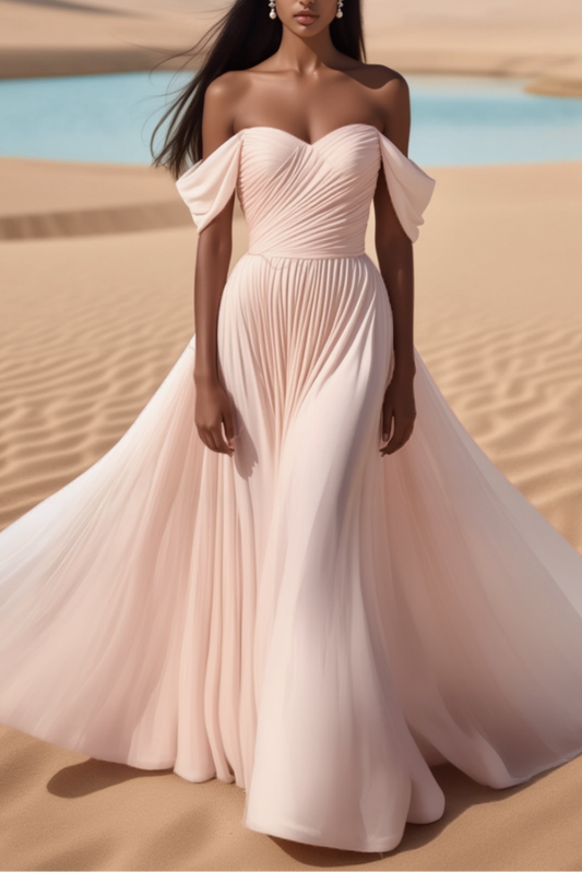 Formal Dress Pink Strapless Floor-Length Dress