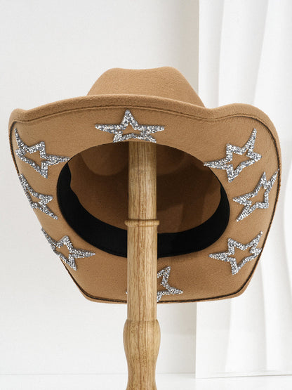 Fashion Retro Diamond Star Western Cowboy Hat