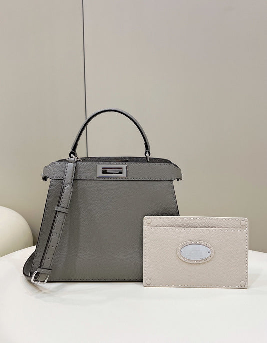 FI Peekaboo ISeeU Medium Gray For Women, Handbags, Shoulder Bags 13.1in/33.5cm FF