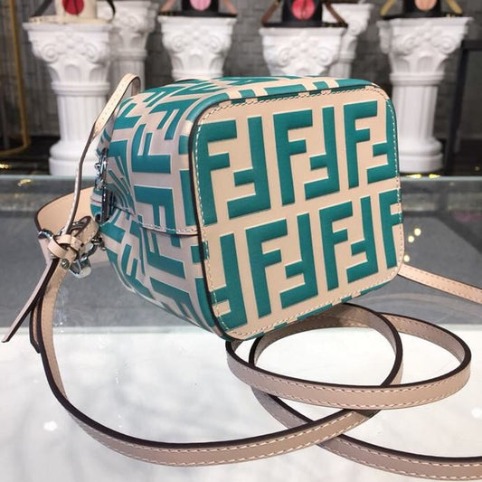 FI Mon Tresor Beige/Teal For Women, Handbags, Shoulder And Crossbody Bags 7in/18cm FF 8BS010