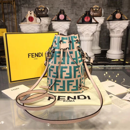 FI Mon Tresor Beige/Teal For Women, Handbags, Shoulder And Crossbody Bags 7in/18cm FF 8BS010