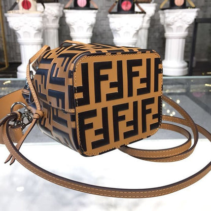 FI Mon Tresor Bucket Bag Brown/Black For Women, Handbags, Shoulder And Crossbody Bags 7in/18cm FF 8BS010A659F13VK