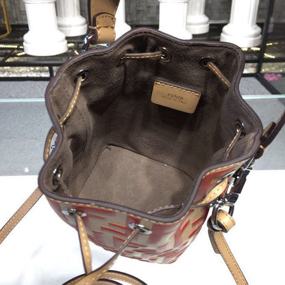 FI Mon Tresor Beige/Red For Women, Handbags, Shoulder And Crossbody Bags 7in/18cm FF 8BS010