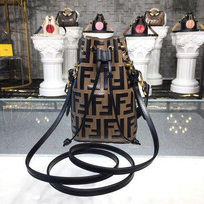 FI Mon Tresor Brown/Black For Women, Handbags, Shoulder And Crossbody Bags 7in/18cm FF 8BS010A659F13VK
