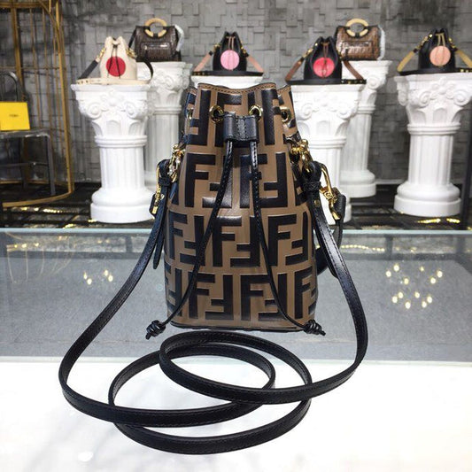 FI Mon Tresor Brown/Black For Women, Handbags, Shoulder And Crossbody Bags 7in/18cm FF 8BS010A659F13VK