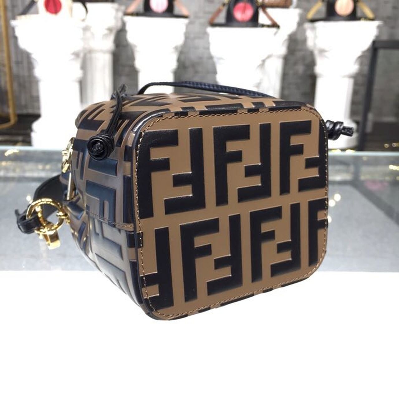 FI Mon Tresor Brown/Black For Women, Handbags, Shoulder And Crossbody Bags 7in/18cm FF 8BS010A659F13VK