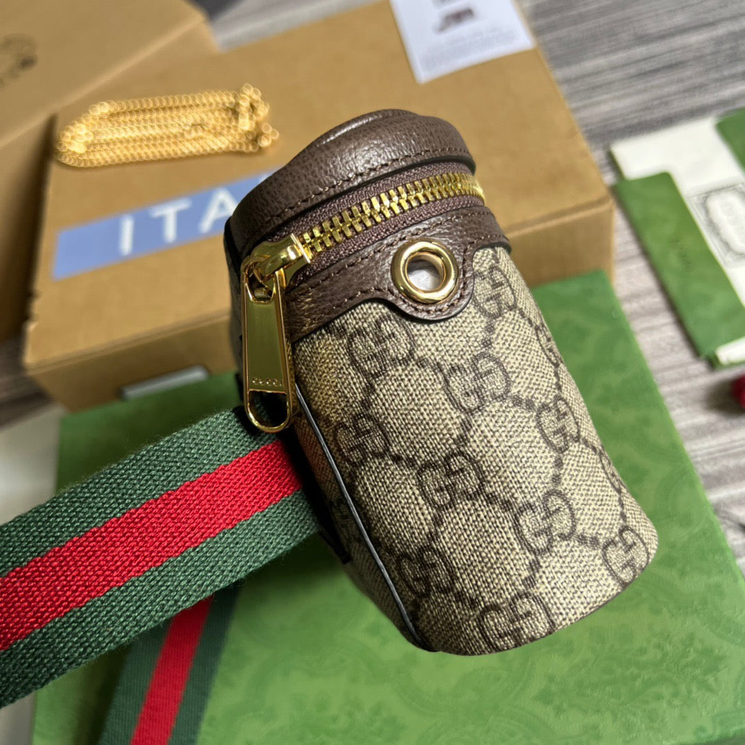 gg Ophidia Belt Bag With Web Beige/Ebony Soft gg Supreme Canvas  For Men 7.1in/18cm gg 699765 96IWG 8745