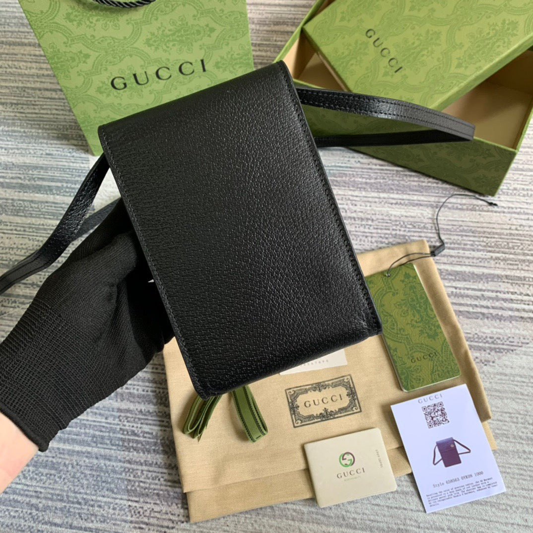 gg Mini Bag With Double G Black For Men 7.1in/18cm gg