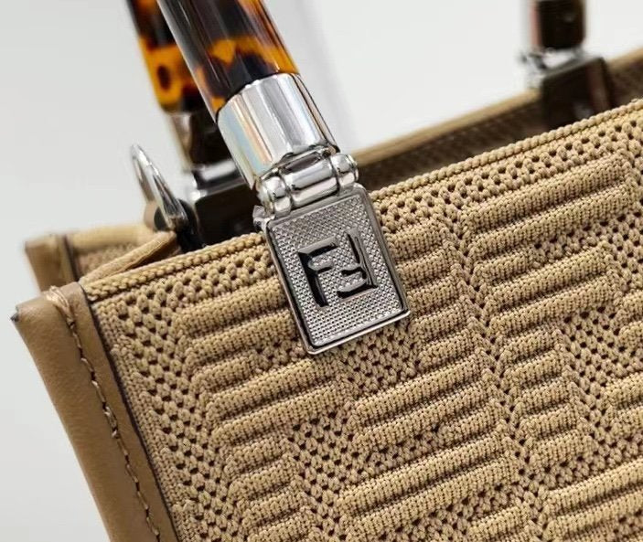 FI Mini Sunshine Shopper Beige For Women, Handbags, Shoulder And CrossBody Bags 7.1in/18cm FF 8BS051