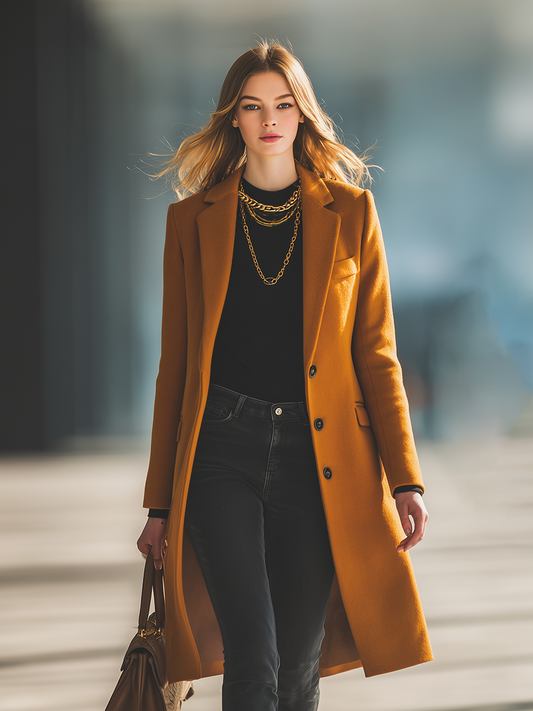 Elegant Retro 3-pocket Single-breasted Woolen Coat