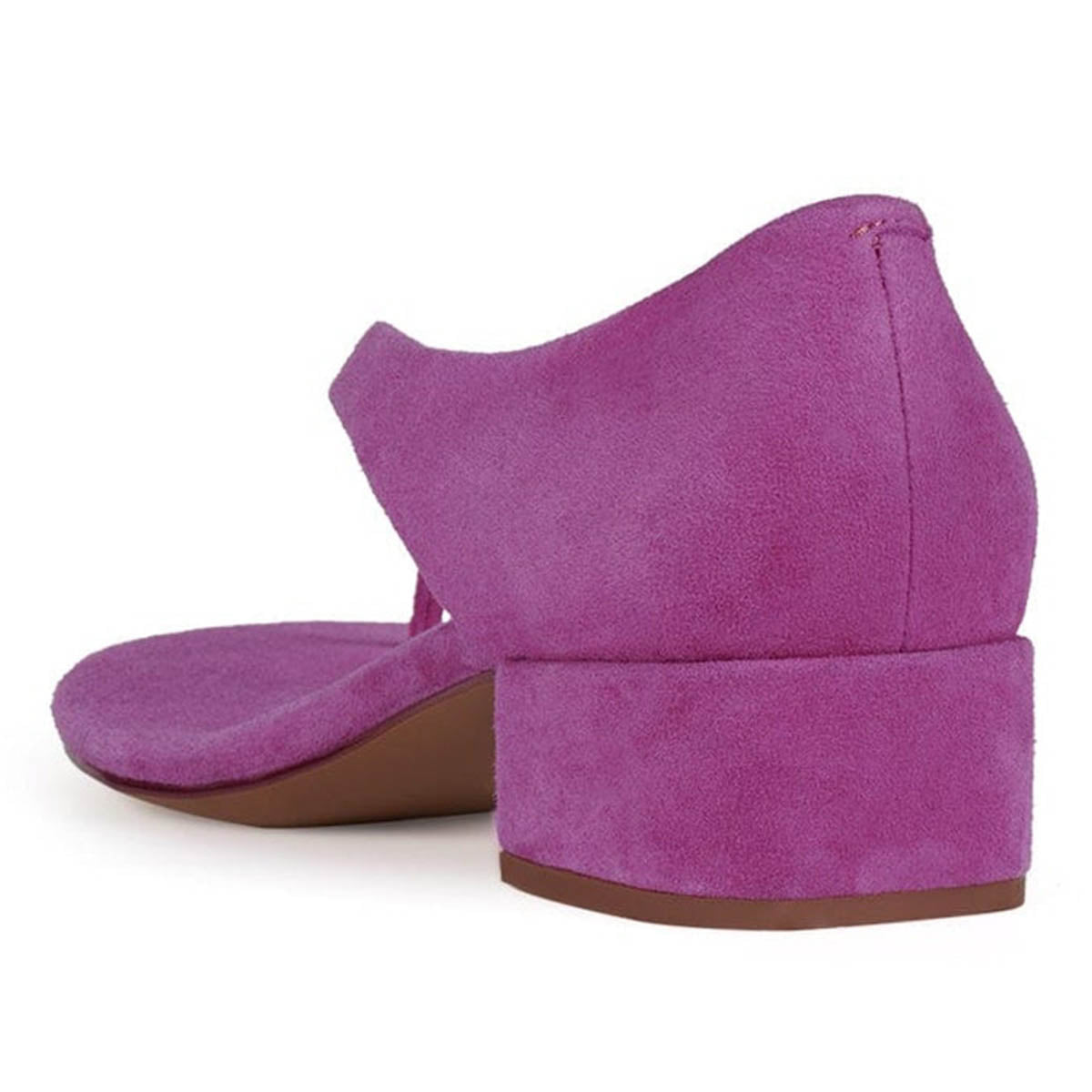 Flip Flop Square Toe Block Heel Purple Summer Sandals for Women