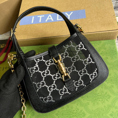gg Jackie 1961 Mini Shoulder Bag Black For Women, Women&#8217;s Bags 7.5in/19cm gg