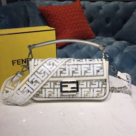 FI Baguette Nappa White For Women, Handbags, Shoulder And Crossbody Bags 10.6in/27cm FF 8BR600A72VF15AO