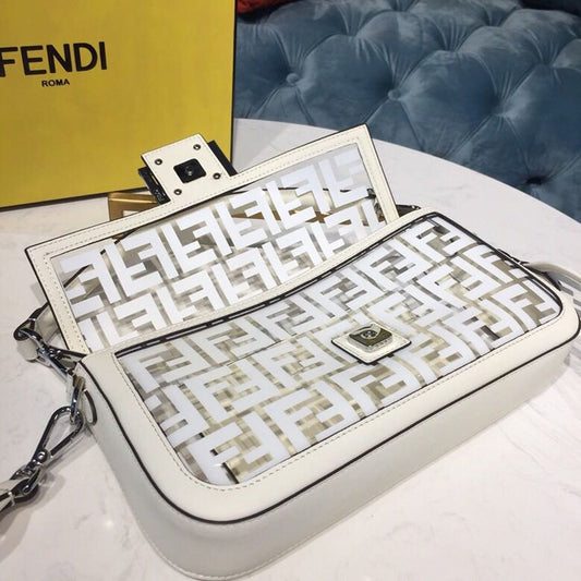 FI Baguette Nappa White For Women, Handbags, Shoulder And Crossbody Bags 10.6in/27cm FF 8BR600A72VF15AO