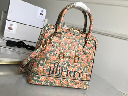 gg Horsebit 1955 Small Top Handle Bag Printing Liberty For Women 10in/25cm gg 620850
