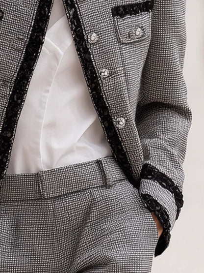Elegant And Classic Grey Covered Woolen Jacket