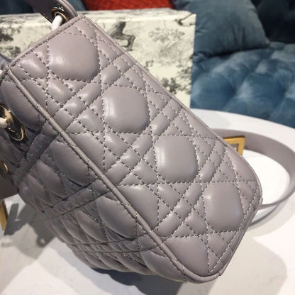 DI Small Lady My ABCBag Steel Gray Cannage  For Women 20cm/8in CD M0538OCAL_M34G