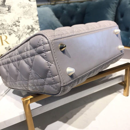 DI Small Lady My ABCBag Steel Gray Cannage  For Women 20cm/8in CD M0538OCAL_M34G