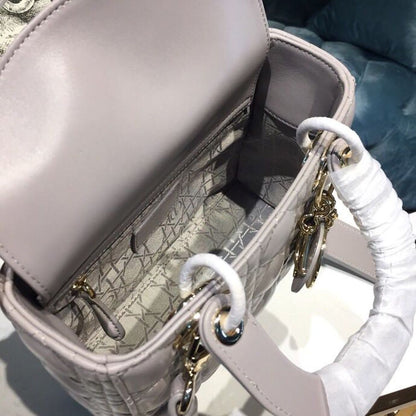 DI Small Lady My ABCBag Steel Gray Cannage  For Women 20cm/8in CD M0538OCAL_M34G