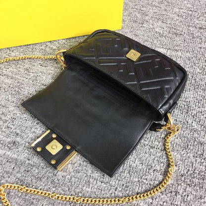 FI Baguette Nappa Black For Women, Handbags, Shoulder And Crossbody Bags 7.4in/19cm FF 8BS017A72VF15ZW