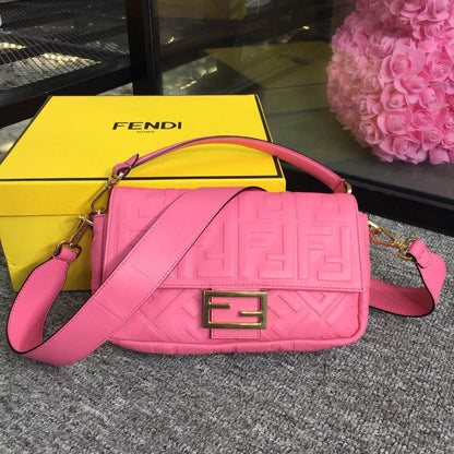 FI Baguette Nappa Pink For Women, Handbags, Shoulder And Crossbody Bags 10.6in/27cm FF 8BR600