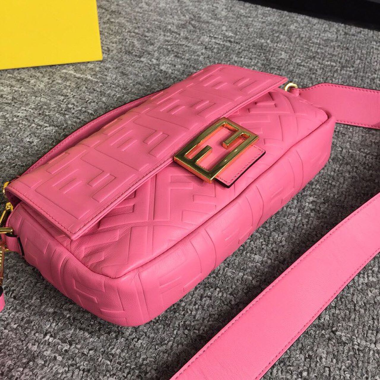 FI Baguette Nappa Pink For Women, Handbags, Shoulder And Crossbody Bags 10.6in/27cm FF 8BR600