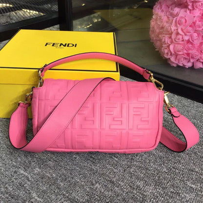FI Baguette Nappa Pink For Women, Handbags, Shoulder And Crossbody Bags 10.6in/27cm FF 8BR600