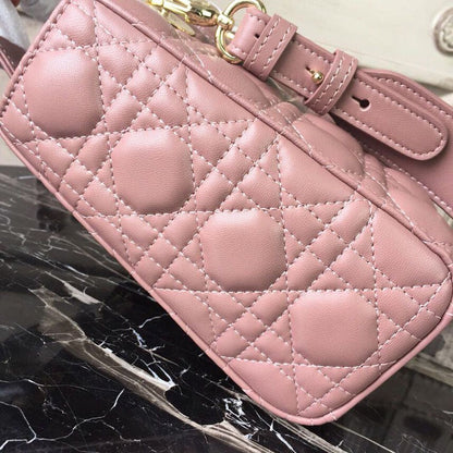 DI Medium Lady Bag Gold Toned Hardware Dusty Pink For Women 20cm/8in CD